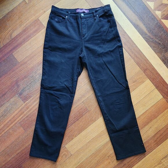 NWOT Gloria Vanderbilt Black "Amanda" Straight Leg Denim Size 8 - Picture 4 of 13